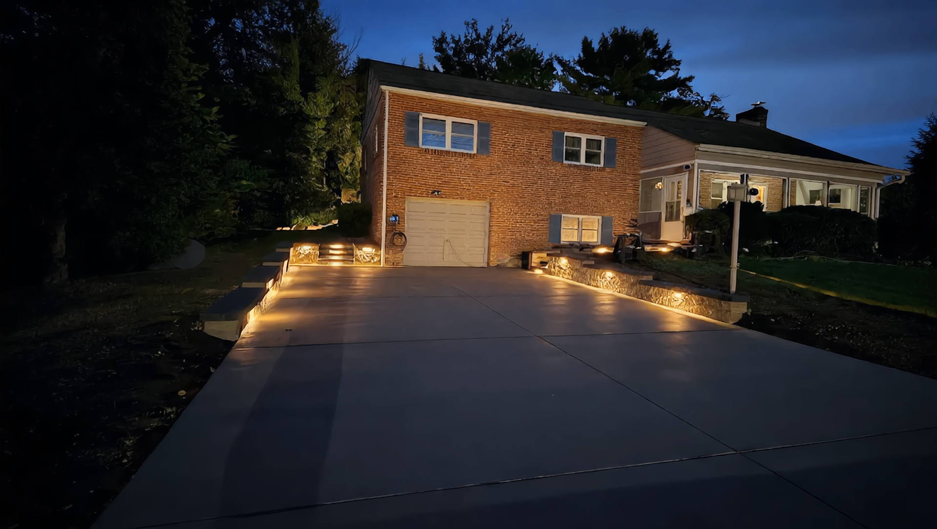 Illuminated Concrete Driveway